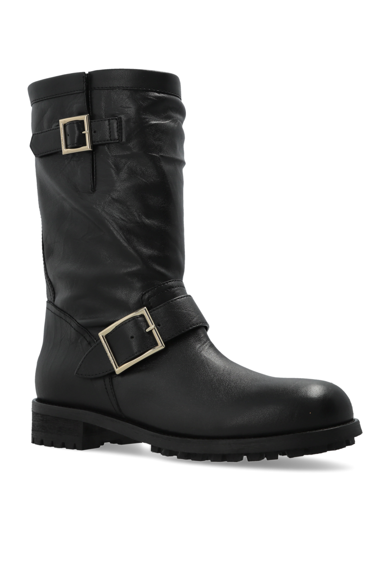 ⭐️JIMMY CHOO BIKERバックルレザーブーツ37⭐️ ⭐️JIMMY CHOO BIKERバックルレザーブーツ37⭐️ Black Smooth